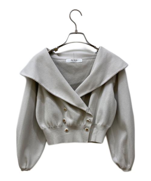 HER LIP TO（ハーリップトゥ）HER LIP TO (ハーリップトゥ) Merseille Knit Jacket グレー サイズ:Sの古着・服飾アイテム
