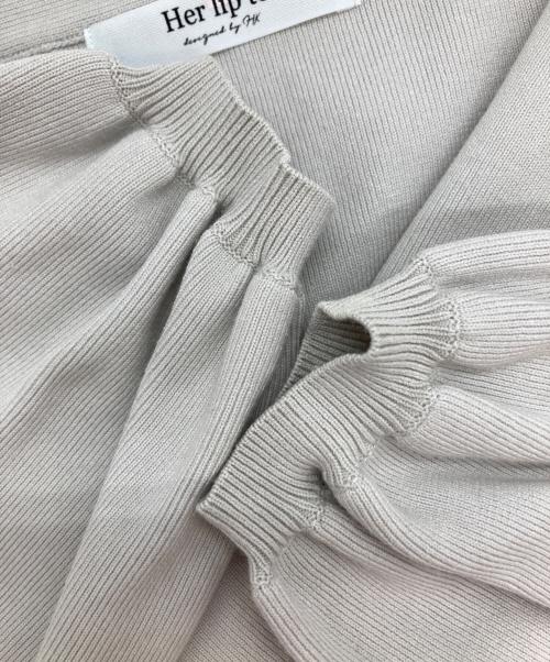 HER LIP TO（ハーリップトゥ）HER LIP TO (ハーリップトゥ) Merseille Knit Jacket グレー サイズ:Sの古着・服飾アイテム