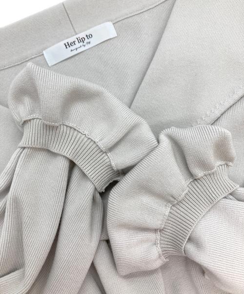 HER LIP TO（ハーリップトゥ）HER LIP TO (ハーリップトゥ) Merseille Knit Jacket グレー サイズ:Sの古着・服飾アイテム