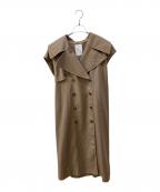 HER LIP TOハーリップトゥ）の古着「Sleeveless TwillTrench Dress」｜ブラウン