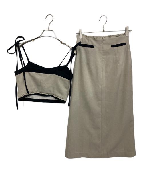 AND MARY（アンドマリー）AND MARY (アンドマリー) Sara ribbon setup ベージュ サイズ:Fの古着・服飾アイテム