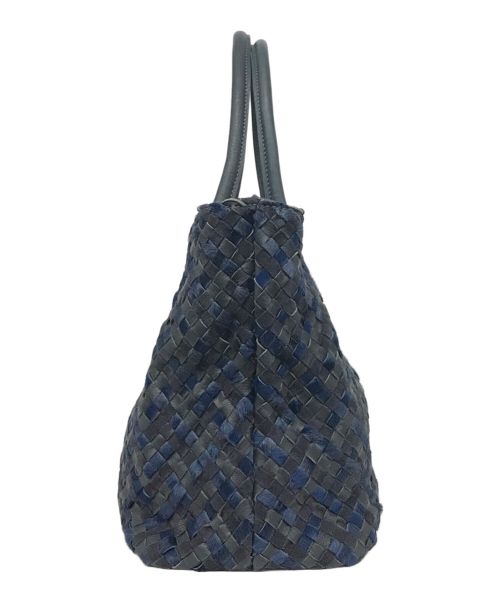 GINZA kanematsu（ギンザ カネマツ）GINZA kanematsu (ギンザ カネマツ) レザーメッシュトートバッグ ネイビーの古着・服飾アイテム