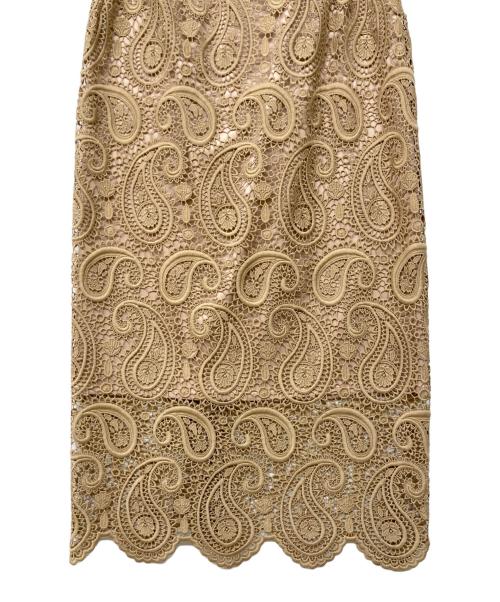 CELFORD（セルフォード）CELFORD (セルフォード) ペイズリーレースタイトスカート ベージュ サイズ:38の古着・服飾アイテム
