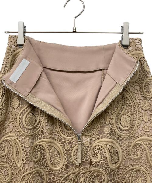 CELFORD（セルフォード）CELFORD (セルフォード) ペイズリーレースタイトスカート ベージュ サイズ:38の古着・服飾アイテム