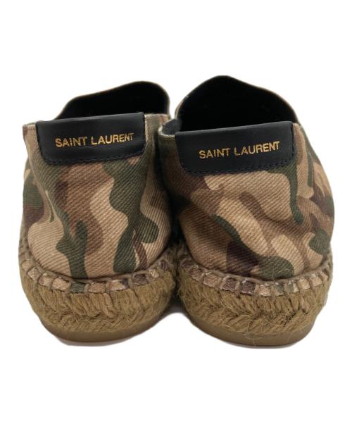 Saint Laurent Paris（サンローランパリ）Saint Laurent Paris (サンローランパリ) エスパドリーユ ブラウン×オリーブ サイズ:42の古着・服飾アイテム