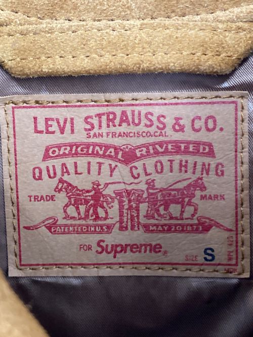 SUPREME（シュプリーム）SUPREME (シュプリーム) LEVI'S (リーバイス) Leather Trucker ベージュ サイズ:Sの古着・服飾アイテム