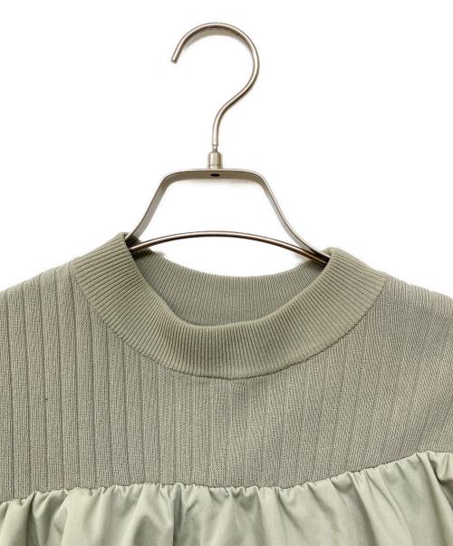 Diagram（ダイアグラム）Diagram (ダイアグラム) ギャザーフリルニットトップ グリーン サイズ:36の古着・服飾アイテム