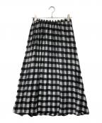Spick and Spanスピックアンドスパン）の古着「シアーギンガムチェックスカート」｜ブラック