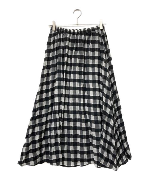 Spick and Span（スピックアンドスパン）Spick and Span (スピックアンドスパン) シアーギンガムチェックスカート ブラック サイズ:36の古着・服飾アイテム