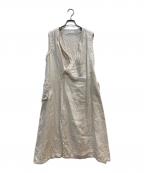 SARAXJIJIサラジジ）の古着「40リネンツイルカシュクールエプロン」｜アイボリー