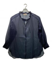 AEWEN MATOPH（イウエン マトフ）の古着「オーガンジー ドローストリング ブラウス」｜ネイビー