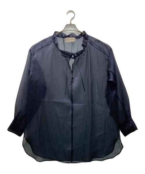 AEWEN MATOPH（イウエン マトフ）AEWEN MATOPH (イウエン マトフ) オーガンジー ドローストリング ブラウス ネイビー サイズ:‐の古着・服飾アイテム