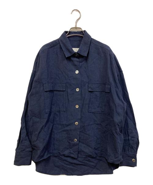 Whim Gazette（ウィムガゼット）Whim Gazette (ウィムガゼット) リネンシャツ ネイビー サイズ:SIZE Freeの古着・服飾アイテム