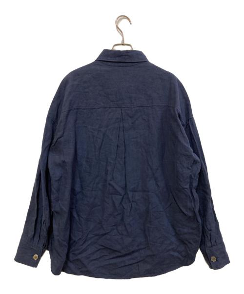 Whim Gazette（ウィムガゼット）Whim Gazette (ウィムガゼット) リネンシャツ ネイビー サイズ:SIZE Freeの古着・服飾アイテム
