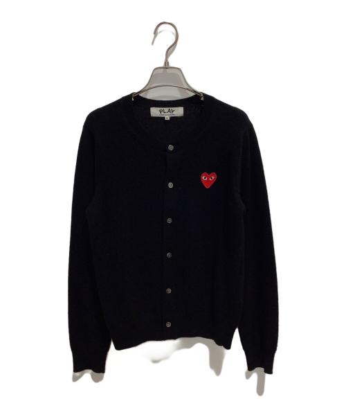 PLAY COMME des GARCONS（プレイコムデギャルソン）PLAY COMME des GARCONS (プレイコムデギャルソン) ハートワッペンカーディガン ブラック サイズ:Mの古着・服飾アイテム