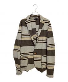 KOLOR（カラー）の古着「ツイードボーダー天竺ジャケット」｜グレー×ベージュ
