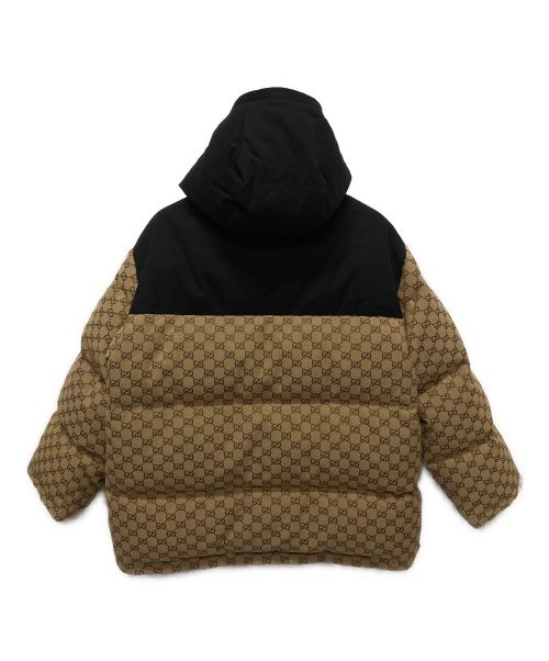 GUCCI（グッチ）GUCCI (グッチ) THE NORTH FACE (ザ ノース フェイス) 21AW GG Padded Jacket /パッディドダウンジャケット ブラウン×ブラック サイズ:sの古着・服飾アイテム