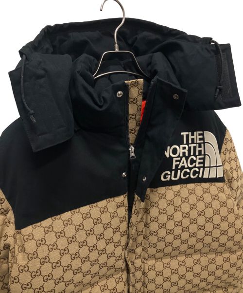 GUCCI（グッチ）GUCCI (グッチ) THE NORTH FACE (ザ ノース フェイス) 21AW GG Padded Jacket /パッディドダウンジャケット ブラウン×ブラック サイズ:sの古着・服飾アイテム