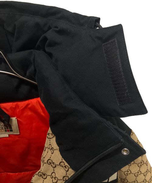GUCCI（グッチ）GUCCI (グッチ) THE NORTH FACE (ザ ノース フェイス) 21AW GG Padded Jacket /パッディドダウンジャケット ブラウン×ブラック サイズ:sの古着・服飾アイテム