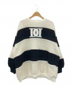 darichダーリッチ）の古着「アップリケブークレトップス」｜ホワイト×ブラック