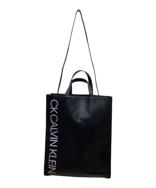 ck Calvin Klein（シーケーカルバンクライン）ck Calvin Klein (シーケーカルバンクライン) レザー2WAYバッグ ブラックの古着・服飾アイテム