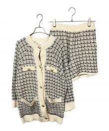 lavanda（ラバンダ）の古着「ツイードニットカーディガンセット」｜アイボリー