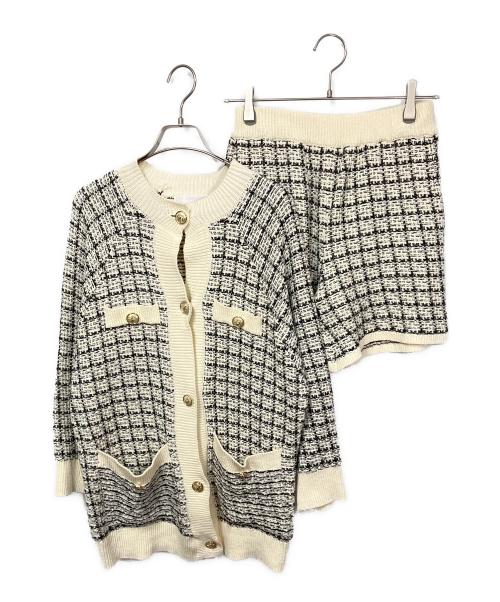 lavanda（ラバンダ）LAVANDA (ラバンダ) ツイードニットカーディガンセット アイボリー サイズ:Fの古着・服飾アイテム