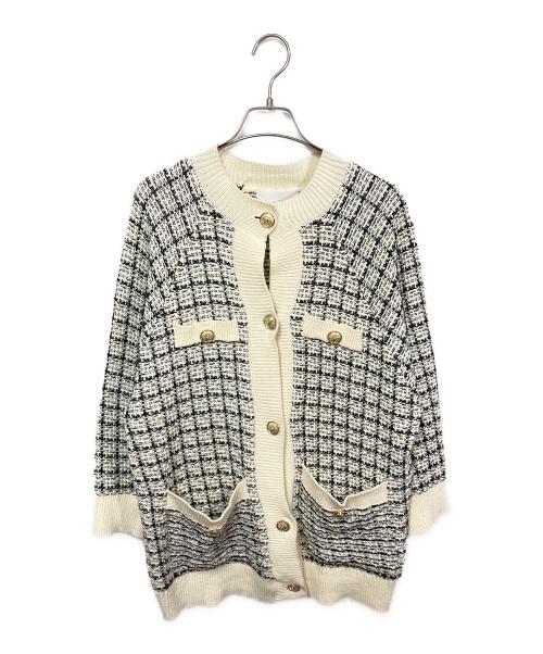 lavanda（ラバンダ）LAVANDA (ラバンダ) ツイードニットカーディガンセット アイボリー サイズ:Fの古着・服飾アイテム