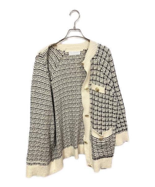 lavanda（ラバンダ）LAVANDA (ラバンダ) ツイードニットカーディガンセット アイボリー サイズ:Fの古着・服飾アイテム