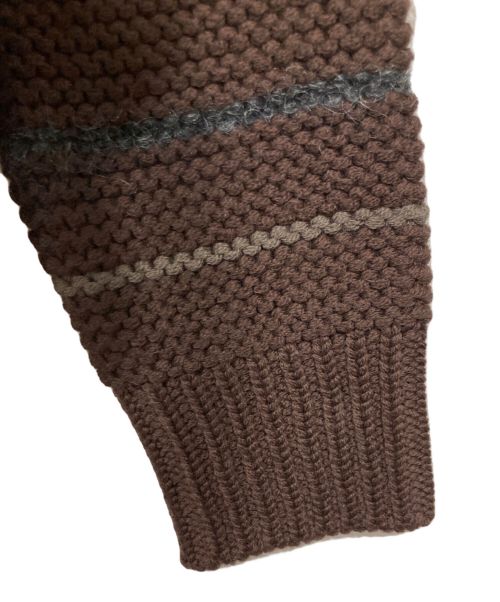 TOMORROW LAND tricot（トゥモローランド トリコ）TOMORROW LAND tricot (トゥモローランド トリコ) チャンキーガーター Vネックニット ブラウン サイズ:Sの古着・服飾アイテム