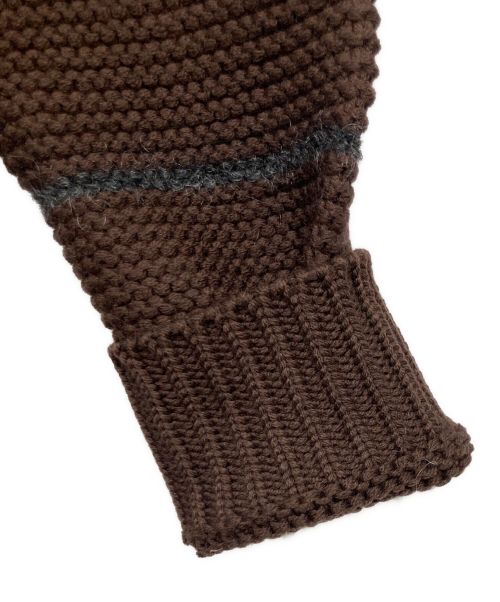 TOMORROW LAND tricot（トゥモローランド トリコ）TOMORROW LAND tricot (トゥモローランド トリコ) チャンキーガーター Vネックニット ブラウン サイズ:Sの古着・服飾アイテム