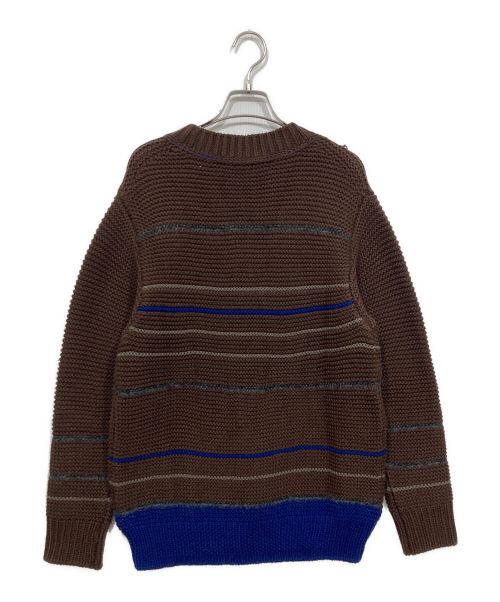 TOMORROW LAND tricot（トゥモローランド トリコ）TOMORROW LAND tricot (トゥモローランド トリコ) チャンキーガーター Vネックニット ブラウン サイズ:Sの古着・服飾アイテム