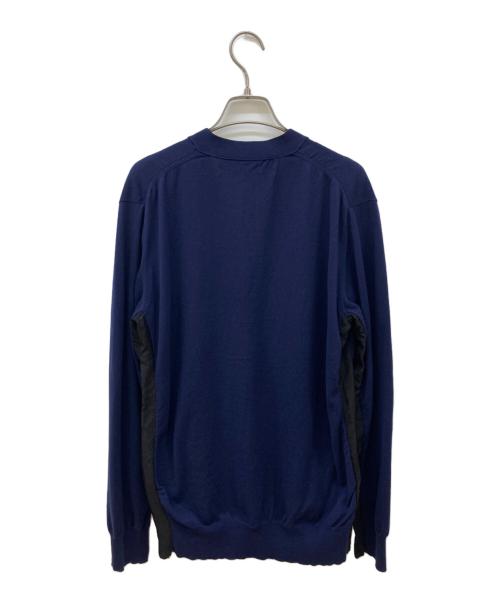 COMME des GARCONS HOMME（コムデギャルソン オム）COMME des GARCONS HOMME (コムデギャルソン オム) 異素材切替カーディガン ネイビー サイズ:Mの古着・服飾アイテム