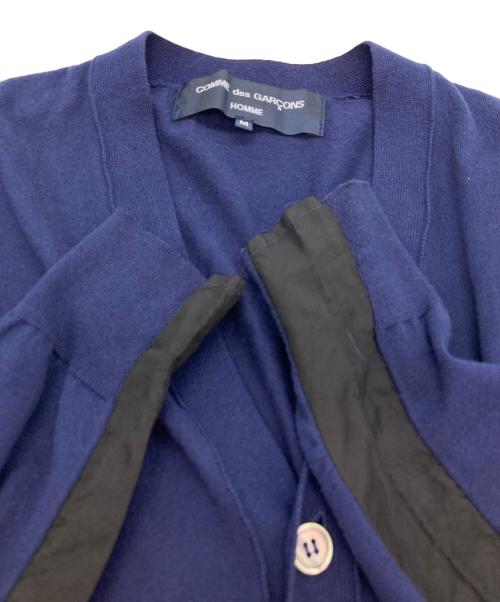 COMME des GARCONS HOMME（コムデギャルソン オム）COMME des GARCONS HOMME (コムデギャルソン オム) 異素材切替カーディガン ネイビー サイズ:Mの古着・服飾アイテム