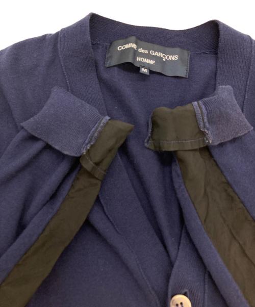 COMME des GARCONS HOMME（コムデギャルソン オム）COMME des GARCONS HOMME (コムデギャルソン オム) 異素材切替カーディガン ネイビー サイズ:Mの古着・服飾アイテム