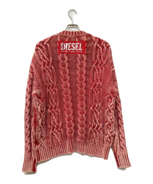 DIESEL（ディーゼル）DIESEL (ディーゼル) K-ELSIUS ケーブルニット ピンク サイズ:Lの古着・服飾アイテム