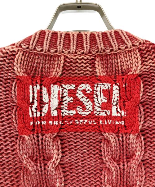DIESEL（ディーゼル）DIESEL (ディーゼル) K-ELSIUS ケーブルニット ピンク サイズ:Lの古着・服飾アイテム