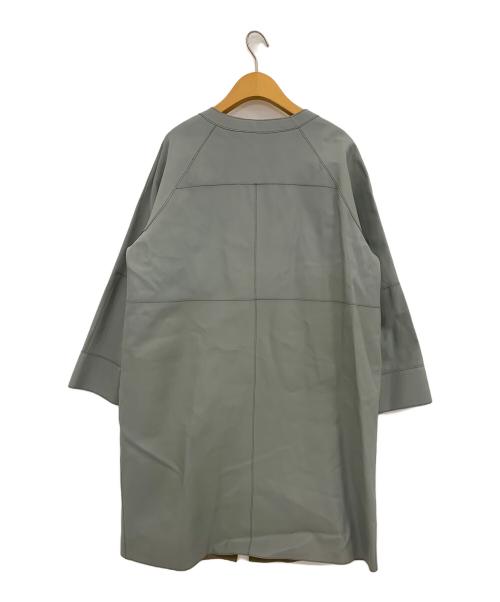 MOTOMACHI Zelal（モトマチゼラール）MOTOMACHI Zelal (モトマチゼラール) ソフトラムレザー スタンドカラー リバーシブルコート グレー サイズ:11ARの古着・服飾アイテム
