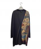 Salvatore Ferragamoサルヴァトーレ フェラガモ）の古着「シルク切替ロングカーディガン」｜ブラウン