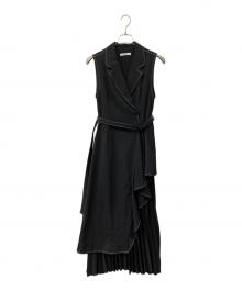 Snidel（スナイデル）の古着「プリーツノースリジャケットワンピ」｜ブラック