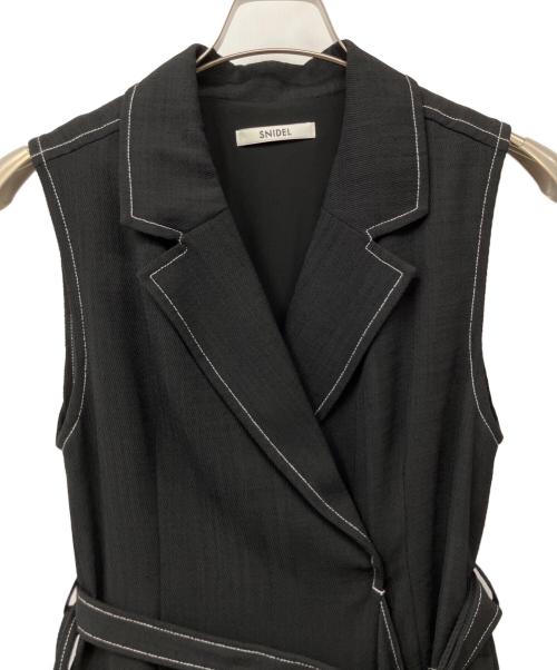 Snidel（スナイデル）Snidel (スナイデル) プリーツノースリジャケットワンピ ブラック サイズ:1の古着・服飾アイテム
