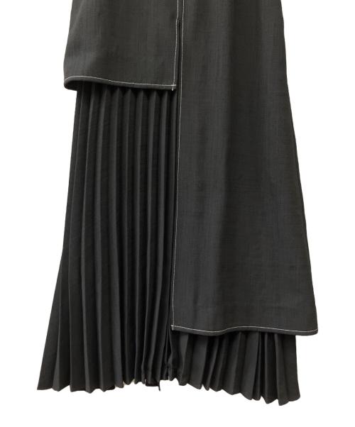 Snidel（スナイデル）Snidel (スナイデル) プリーツノースリジャケットワンピ ブラック サイズ:1の古着・服飾アイテム