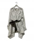 VERMEIL par ienaヴェルメイユ パー イエナ）の古着「THOMASMASONストライプスクエアヘムシャツ」｜ブラウン