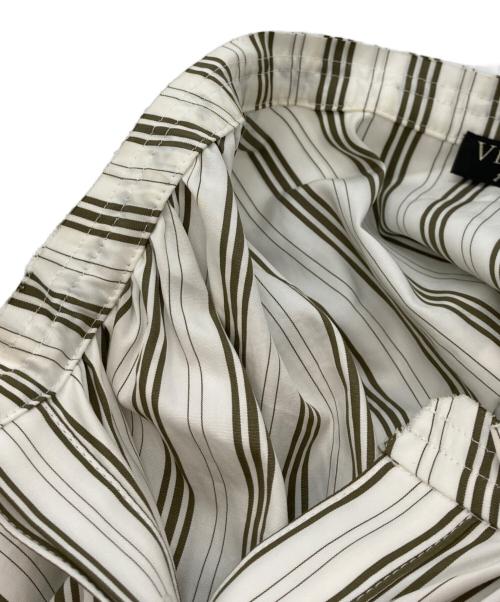 VERMEIL par iena（ヴェルメイユ パー イエナ）VERMEIL par iena (ヴェルメイユ パー イエナ) THOMASMASONストライプスクエアヘムシャツ ブラウン サイズ:‐の古着・服飾アイテム