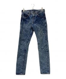 TANUKI（タヌキ）の古着「16.5oz ナチュラルインディゴ"Yurai"アシッドウォッシュハイライズテーパードジーンズ」｜インディゴ
