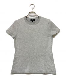 theory（セオリー）の古着「Metallic Cupro Slim Crew」｜シルバー