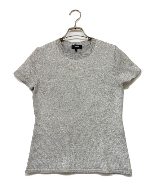 theory（セオリー）theory (セオリー) Metallic Cupro Slim Crew シルバー サイズ:Sの古着・服飾アイテム