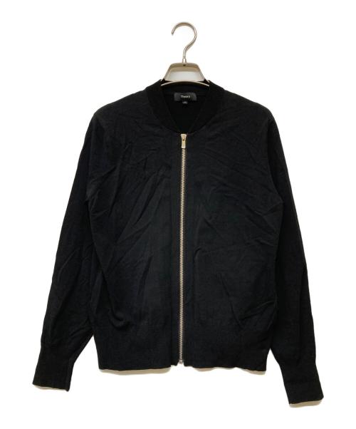 theory（セオリー）theory (セオリー) CLEAN BOMBER KNIT2 ブラック サイズ:Sの古着・服飾アイテム