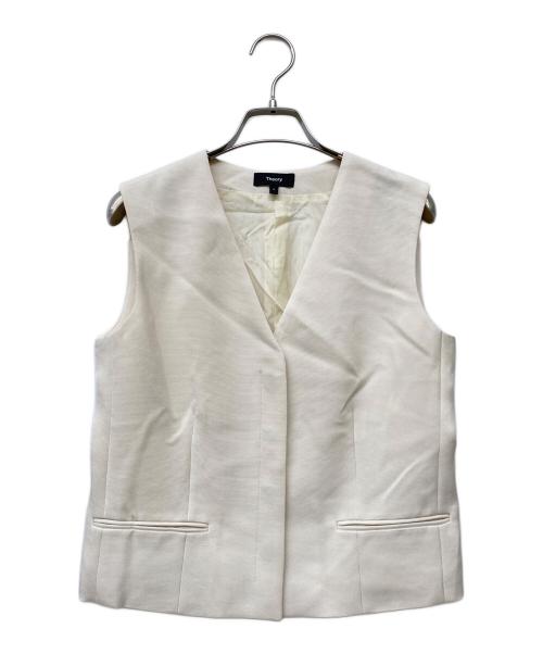 theory（セオリー）theory (セオリー) Oxford Crepe CL Slim Vest アイボリー サイズ:Sの古着・服飾アイテム