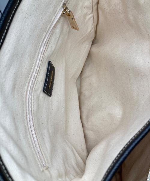 NEWYORKER（ニューヨーカー）NEWYORKER (ニューヨーカー) レザーキャンバス切替2WAYトートバッグ ナチュラル×ブラックの古着・服飾アイテム